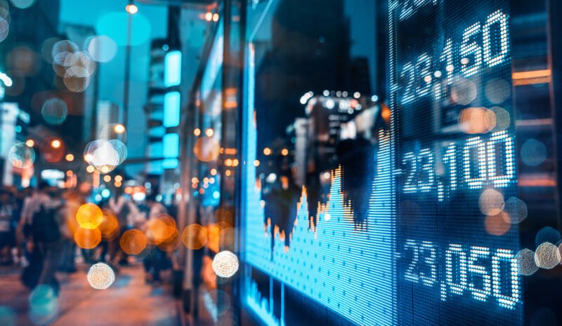 Stock market in the city